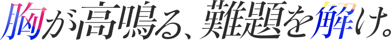 胸が高鳴る、難題を解け。